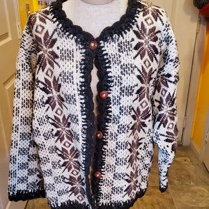 Vinrage, wool, fair isle, cardigan sweater